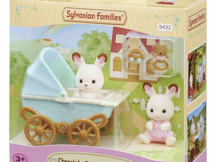 Sylvanian Families: Gemelos Conejo de Chocolate con Cochecito Conjunto