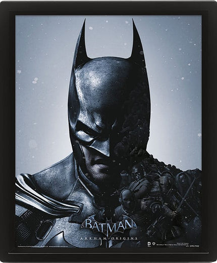 Batman Arkham Origins Set de 3 Pósteres Efecto 3D Enmarcado Batman vs. Joker 26 x 20 cm (3)