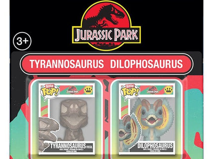 Jurassic Park Pack de 2 Figuras Bitty POP! Vinyl Tyrannosaurus Fossil & Dilophosaurus 2 cm