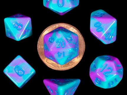 FanRoll Mini Pack de Dados Turquoise and Purple Marble (7)