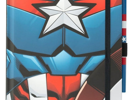 Marvel Capitán América Cuaderno Premium con Bolígrafo Uniform A5