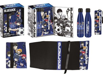 Bluelock Botella de Acero, Pegatina, Cubierta de Libro Set de Regalo Azul