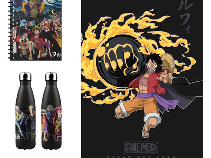 One Piece Botella de Aluminio, Cuaderno, Manta, Bolígrafo Set de Regalo