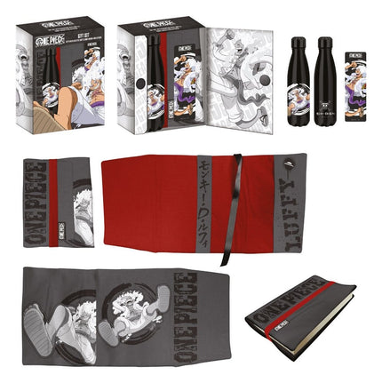 One Piece Botella de acero, Pegatina, Cubierta de libro Set de Regalo Luffy