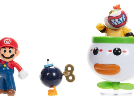 World of Nintendo Pack de 2 Figuras Mario and Bowser Jr. Clown Car 6 cm