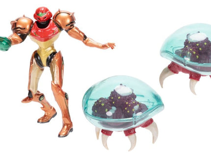 World of Nintendo Pack de 3 Figuras Metroid Samus Bounty Hunter 6 cm