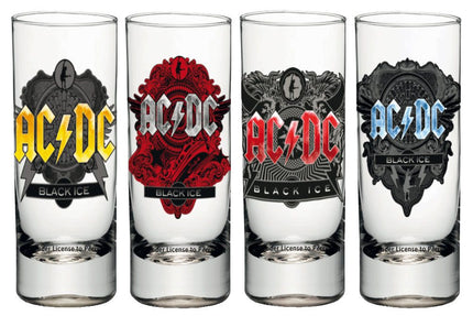 AC/DC Pack de 4 Vasos de Chupitos Black Ice