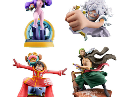 One Piece Petitrama Set de 4 Estatua PVC Logbox Re Birth Egghead 9 cm