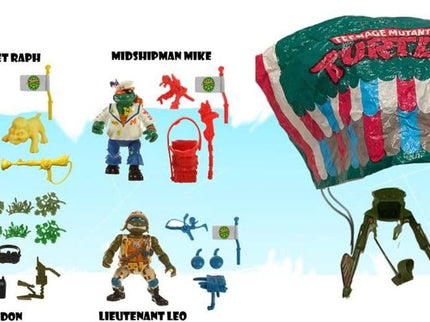 Tortugas Ninja Classic Figuras Pack de 4 Sewer Heroes con Paracaídas
