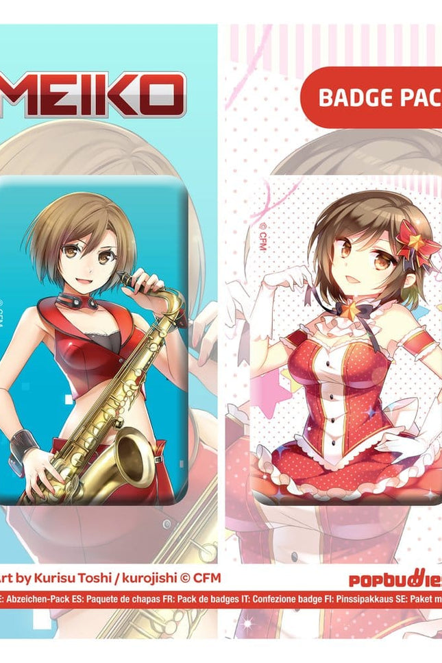 Vocaloid Pack de 2 Chapas Meiko (Art by Kurisu Toshi / kurojishi)
