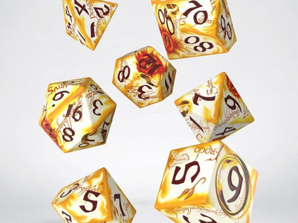 El Señor de los Anillos Full Art Set de 7 Dados Portadores del Anillo (Whitefire Radiance)