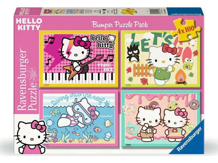 Hello Kitty Pack de 4 Puzzles ¡Vamos, Hello Kitty! (4x100 Piezas)