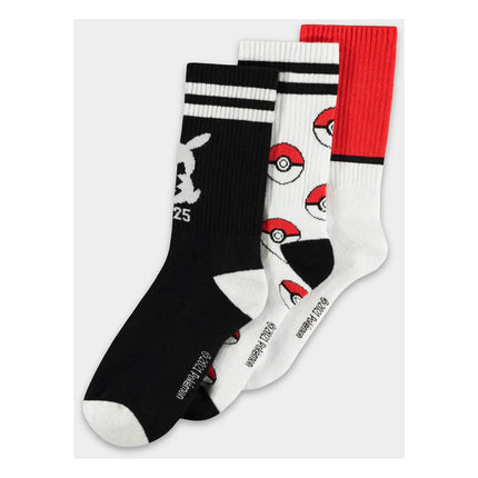 Pokémon Pack de 3 Pares de Calcetines Pikachu Pokeball 39-42