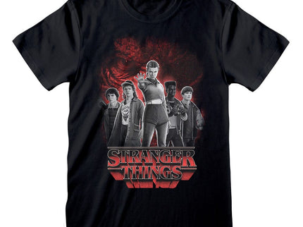 Stranger Things Camiseta Group with Vecna behind Balck and White talla M