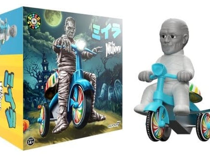 Universal Monsters Super Cycles Vehículo The Mummy (Light Grey w/ Blue Trike)