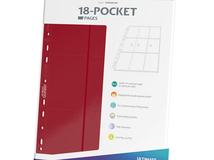Ultimate Guard 18-Pocket Pages Side-Loading (10) - Red