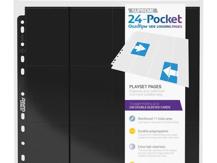 Ultimate Guard 24-Pocket QuadRow Pages Side-Loading (10) - Black