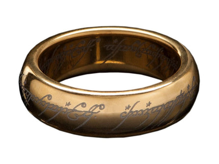 El Señor de los Anillos Anillo Único de tungsteno (bañado en oro) Talla 11