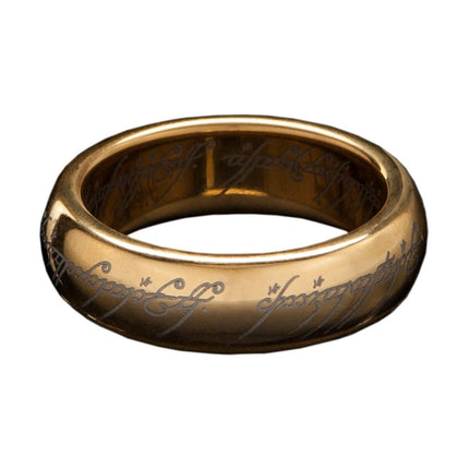 El Señor de los Anillos Anillo Único de tungsteno (bañado en oro) Talla 13
