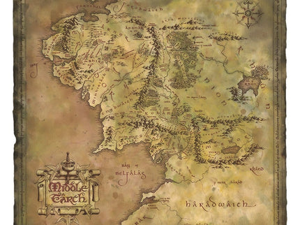 El Señor de los Anillos Litografia Parchment Map of Middle-earth 59 x 30 cm
