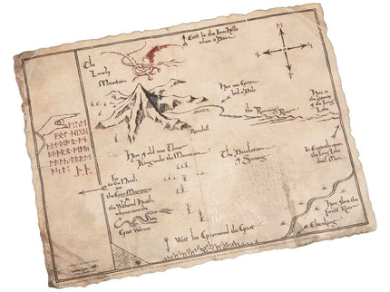 El Hobbit Litografia Thorin's Map 40 x 30 cm